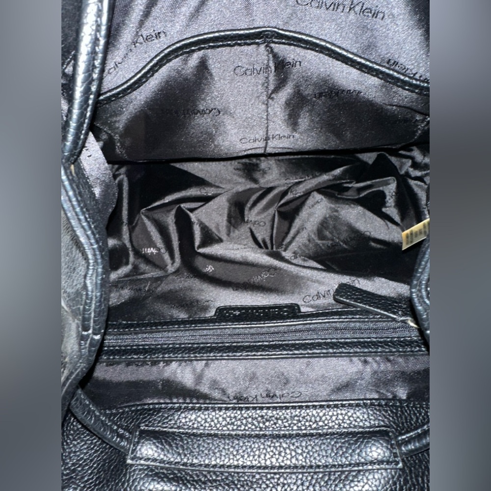 Calvin Klein Hudson Backpack Black Gold • Pebbled Faux Leather • NWT MSRP $178 - Picture 7 of 9